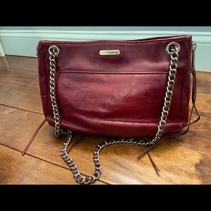 Red Leather Crossbody or Shoulder Bag
